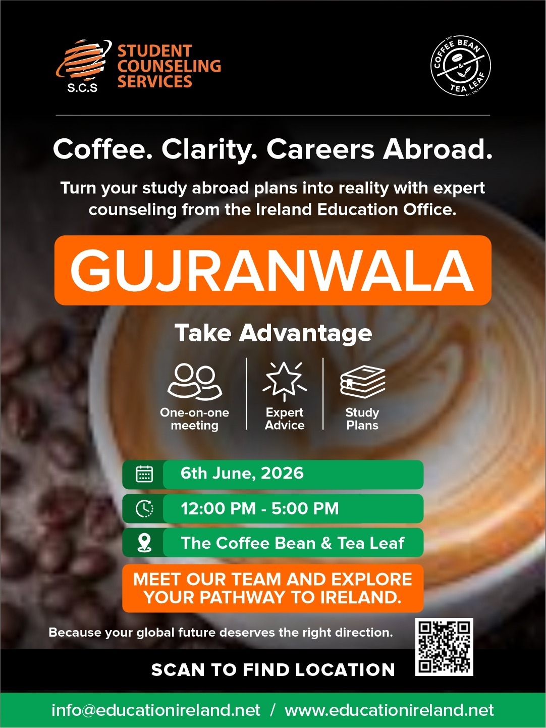 Coffee. Clarity. Careers Abroad Meet SCS Team